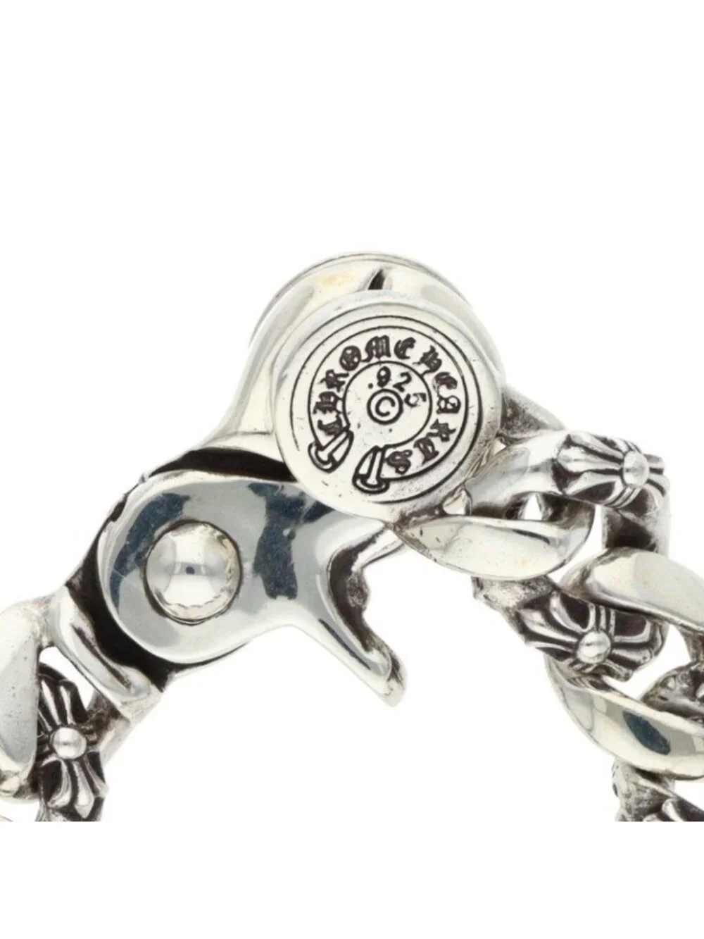 Chrome Hearts Fancy Link Clip Silver Bracelet